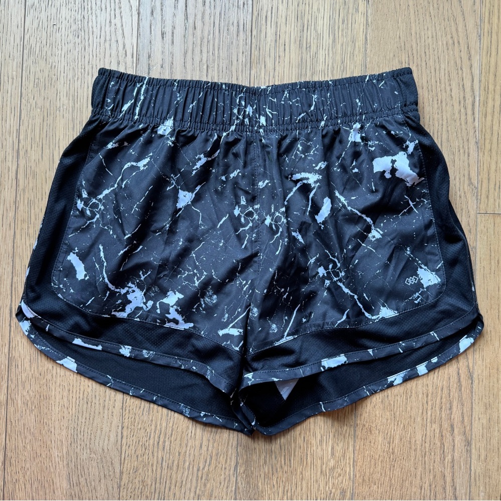 Black Marble Print Run Shorts NWT - Size S